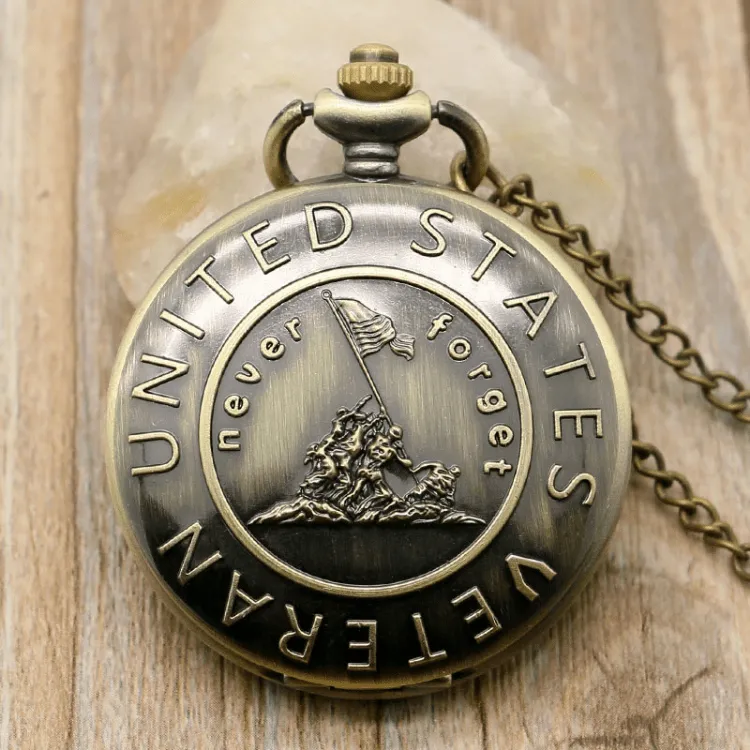 Antique Bronze Military Veteran Pocket Watch