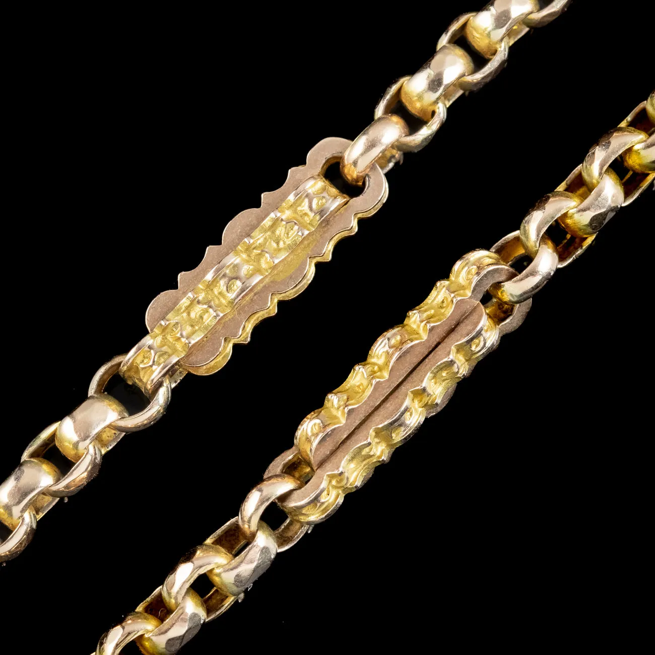 Antique Victorian Long Guard Chain 9ct Gold