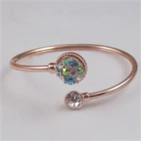 Aqua Crystal Multi-stone Bangle Bracelet