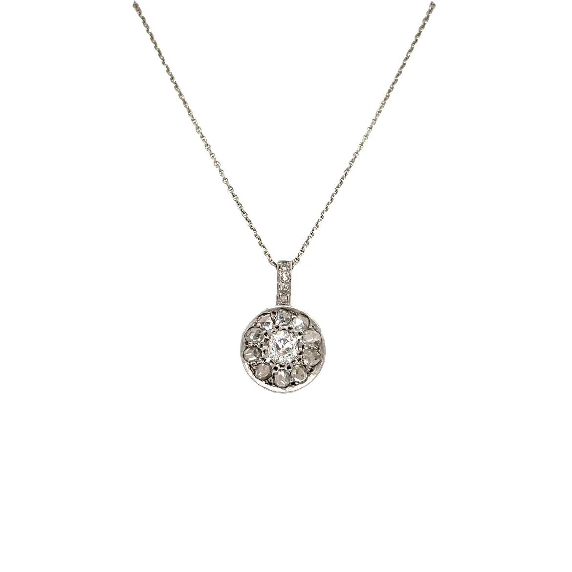 Art Deco 2.10 Carat Diamond Pendant Necklace