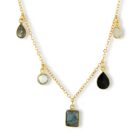 Aubrey Charm Necklace Black & Grey