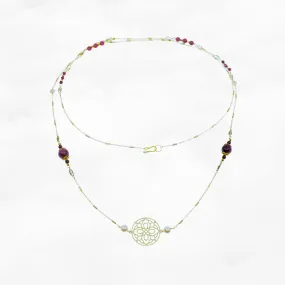 Autumn Ruby and Garnet Long Necklace