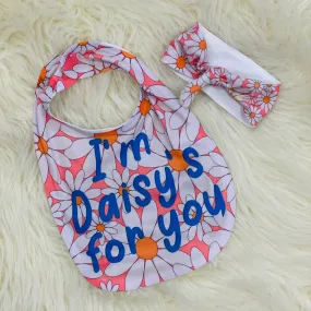 Baby Bib and Headband Set - Daisy