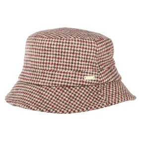 Barbour Hats Noelle Houndstooth Bucket Hat - Wine-Multi