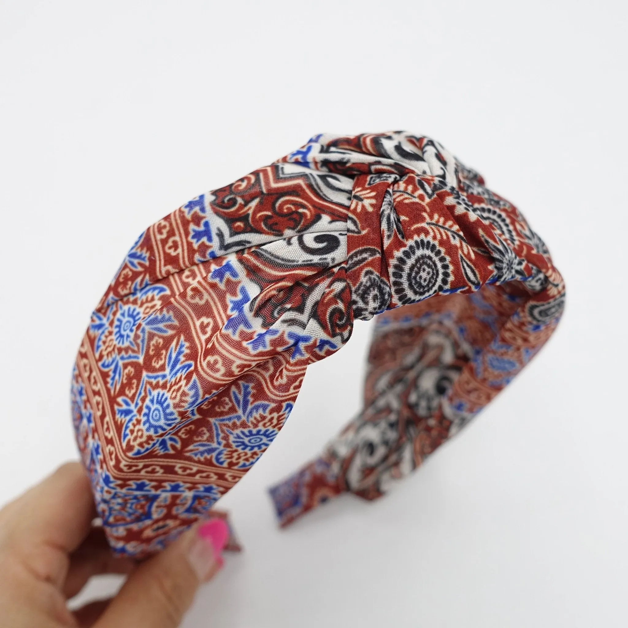 baroque bohemian print headband knot hairband casual hair accessory for women