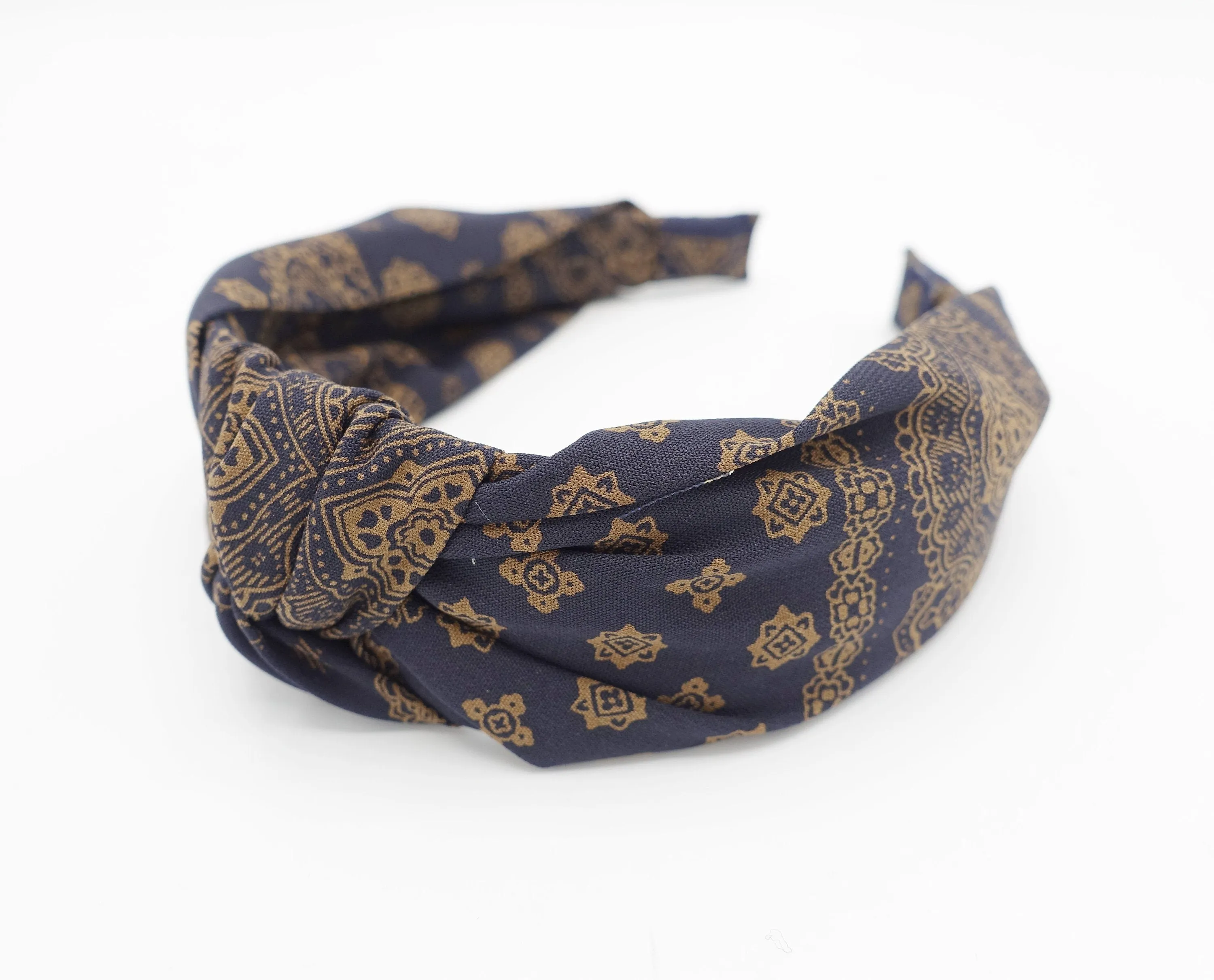 baroque print top knot headband Autumn thin fabric hairband women hair accessory