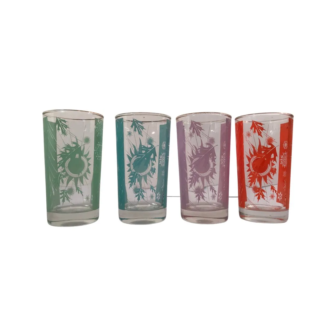 Bartlett Collins Mid-Century Four Seasons Glasses (Set of 8)