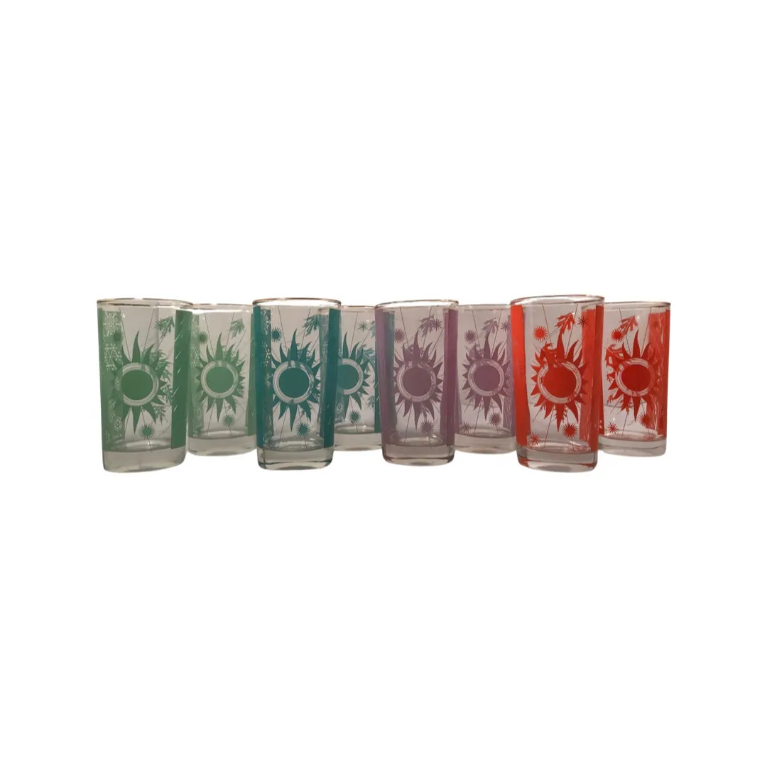 Bartlett Collins Mid-Century Four Seasons Glasses (Set of 8)