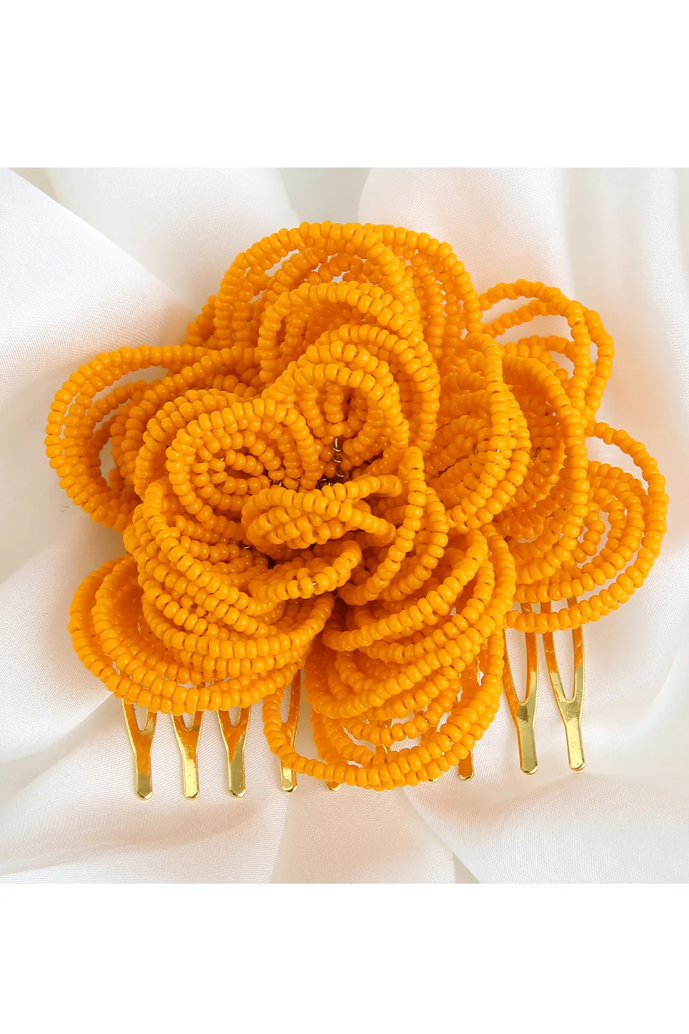 Beaded Flower Hair Comb