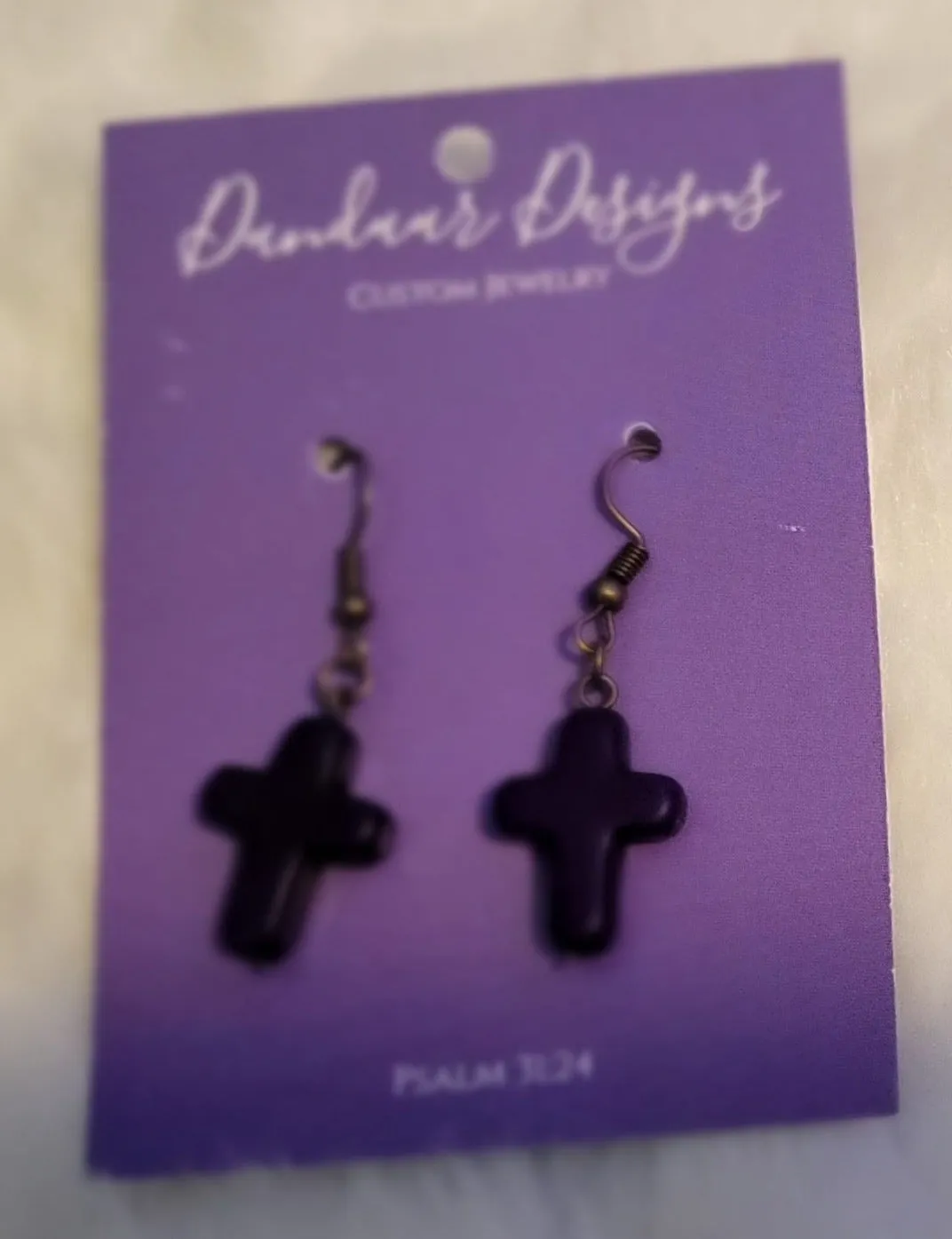 Black Cross Earrings