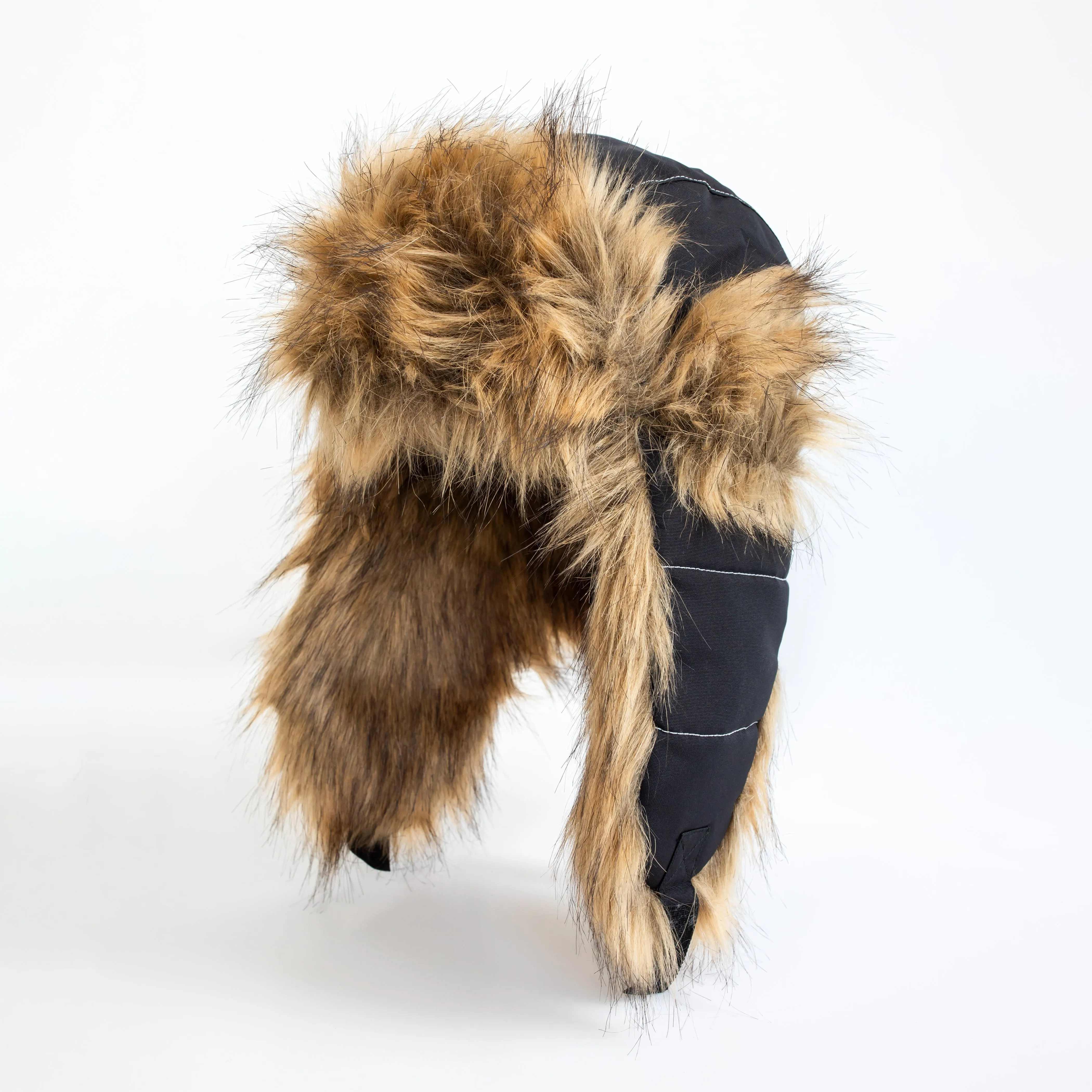 Black Faux Fur Trapper Hat