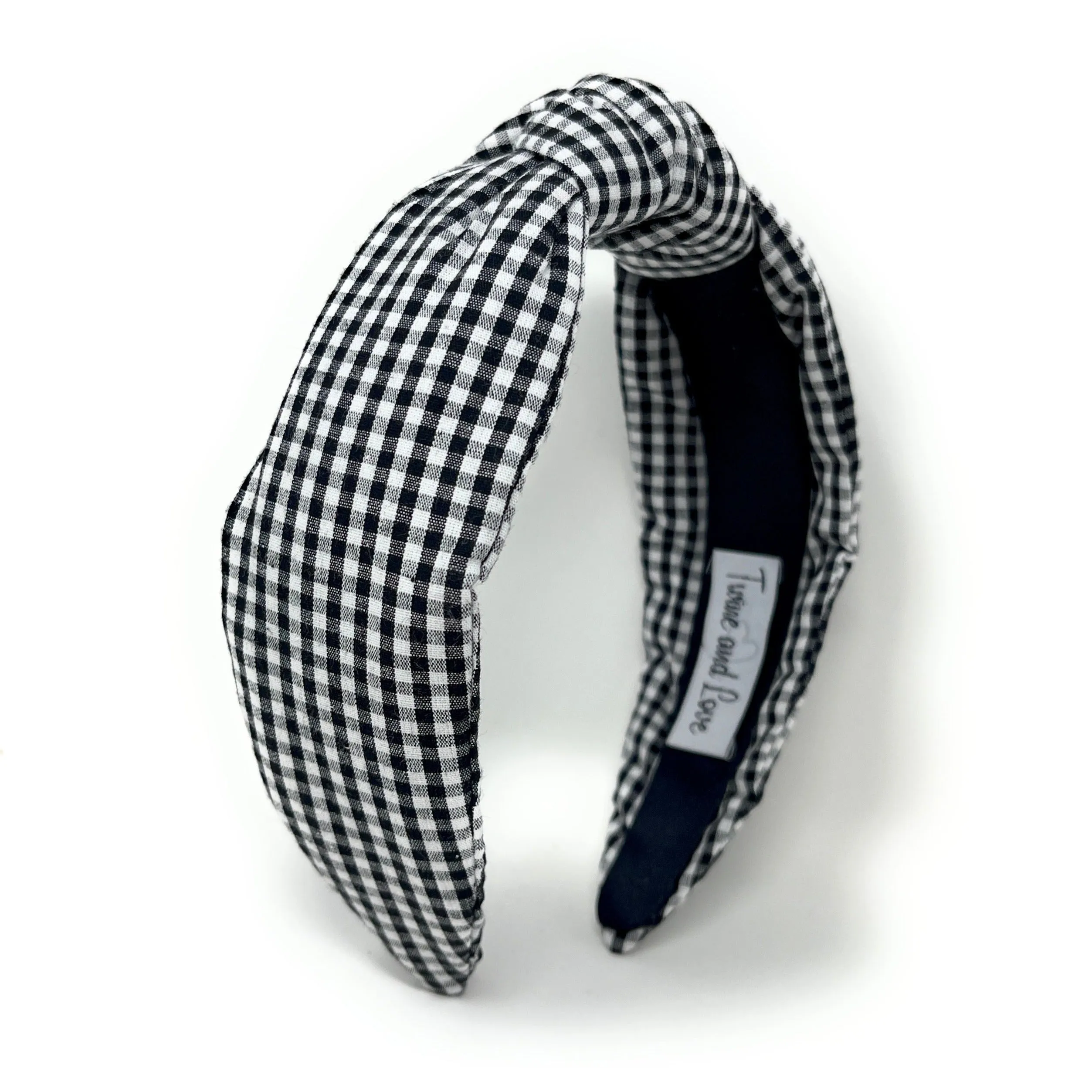 Black Small Gingham Knot Headband