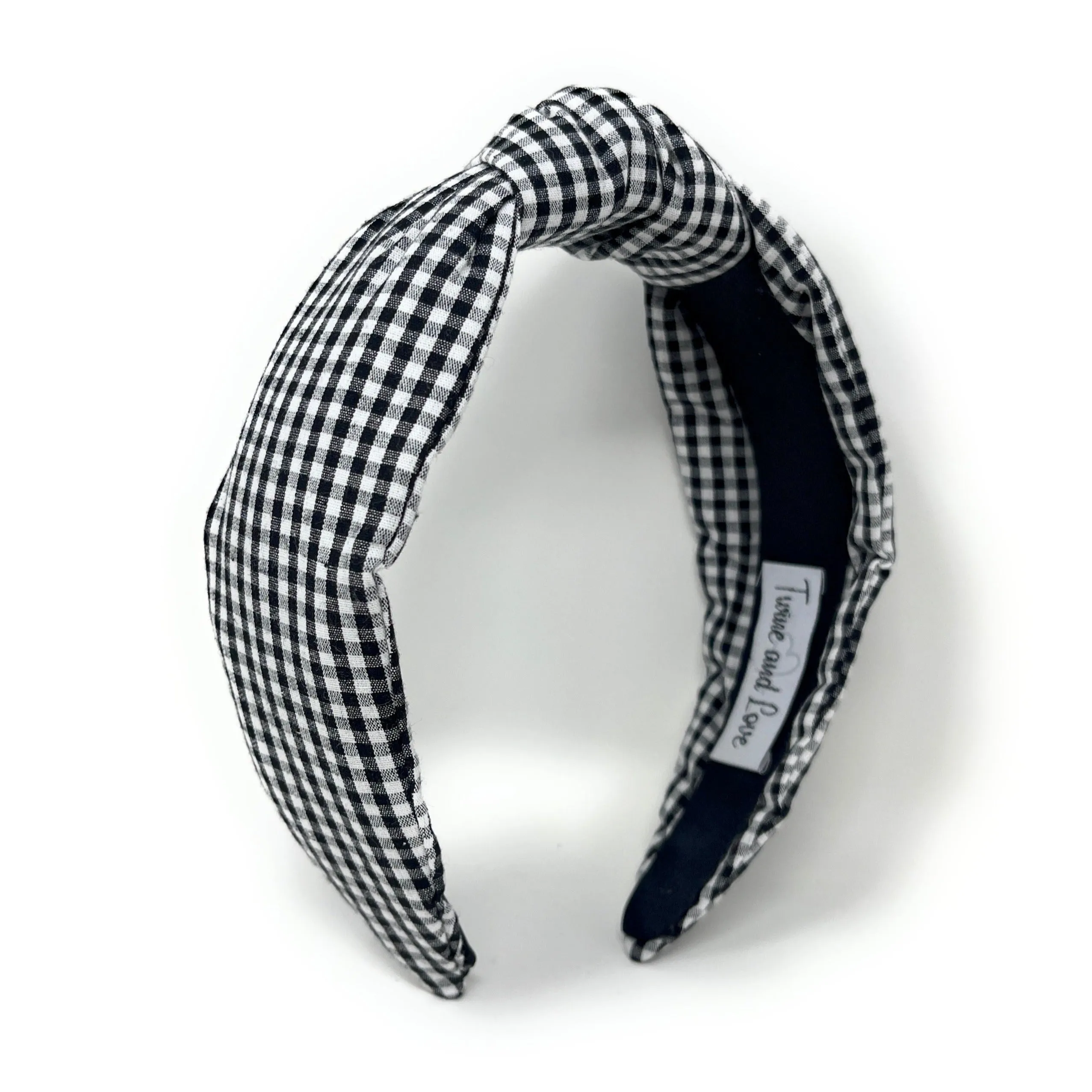 Black Small Gingham Knot Headband