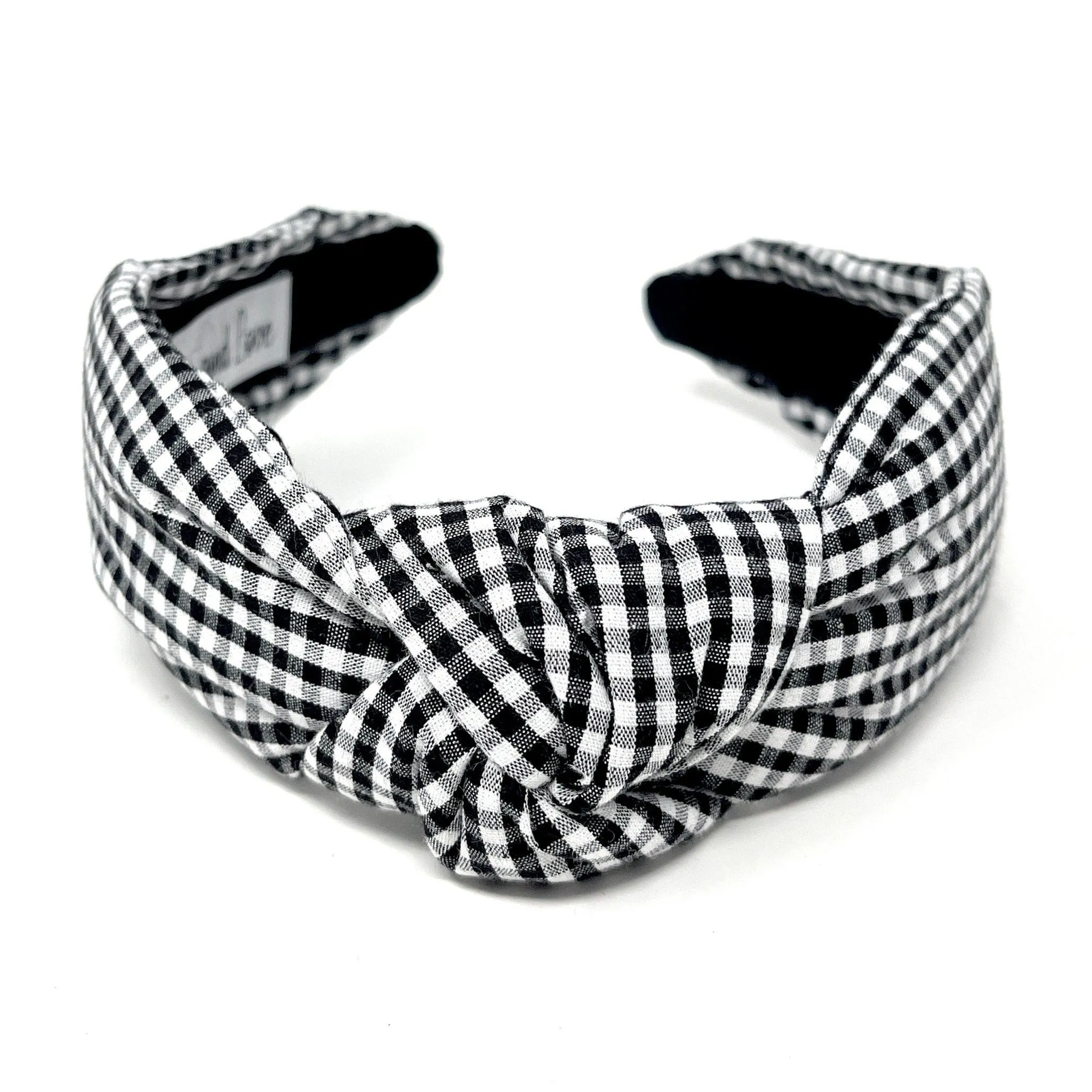 Black Small Gingham Knot Headband