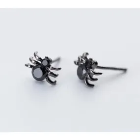 Black Spider Earrings!  Sparkly Black Spiders, great for Halloween or any time of year!