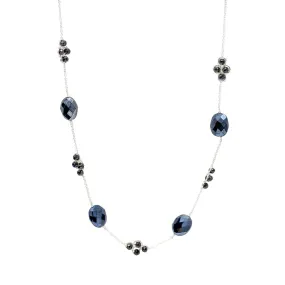 Black Spinel Clover Necklace