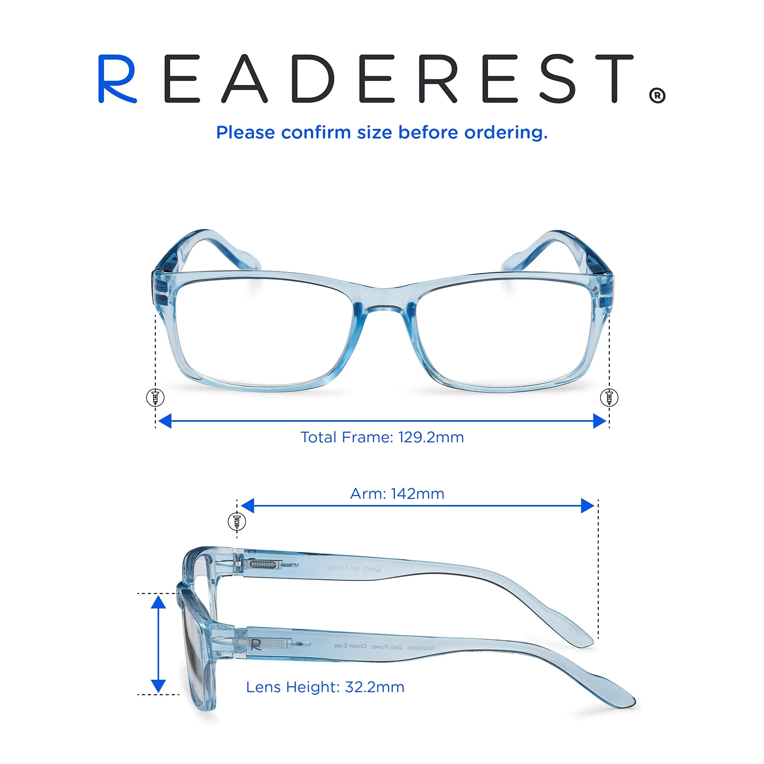 Blue-Light-Blocking-Reading-Glasses-Light-Blue-1-00-Magnification Anti Glare