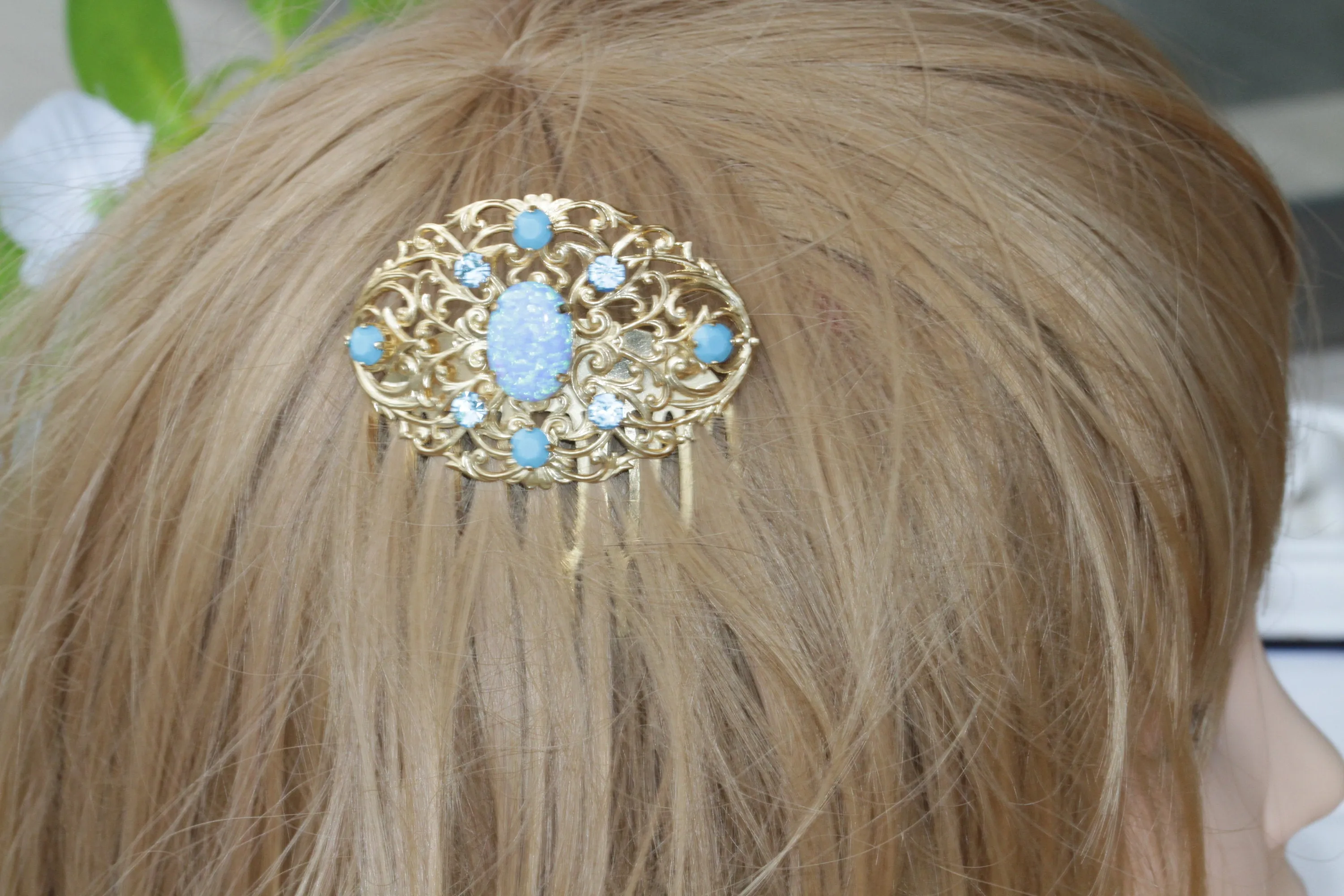 BLUE OPAL HAIR Comb