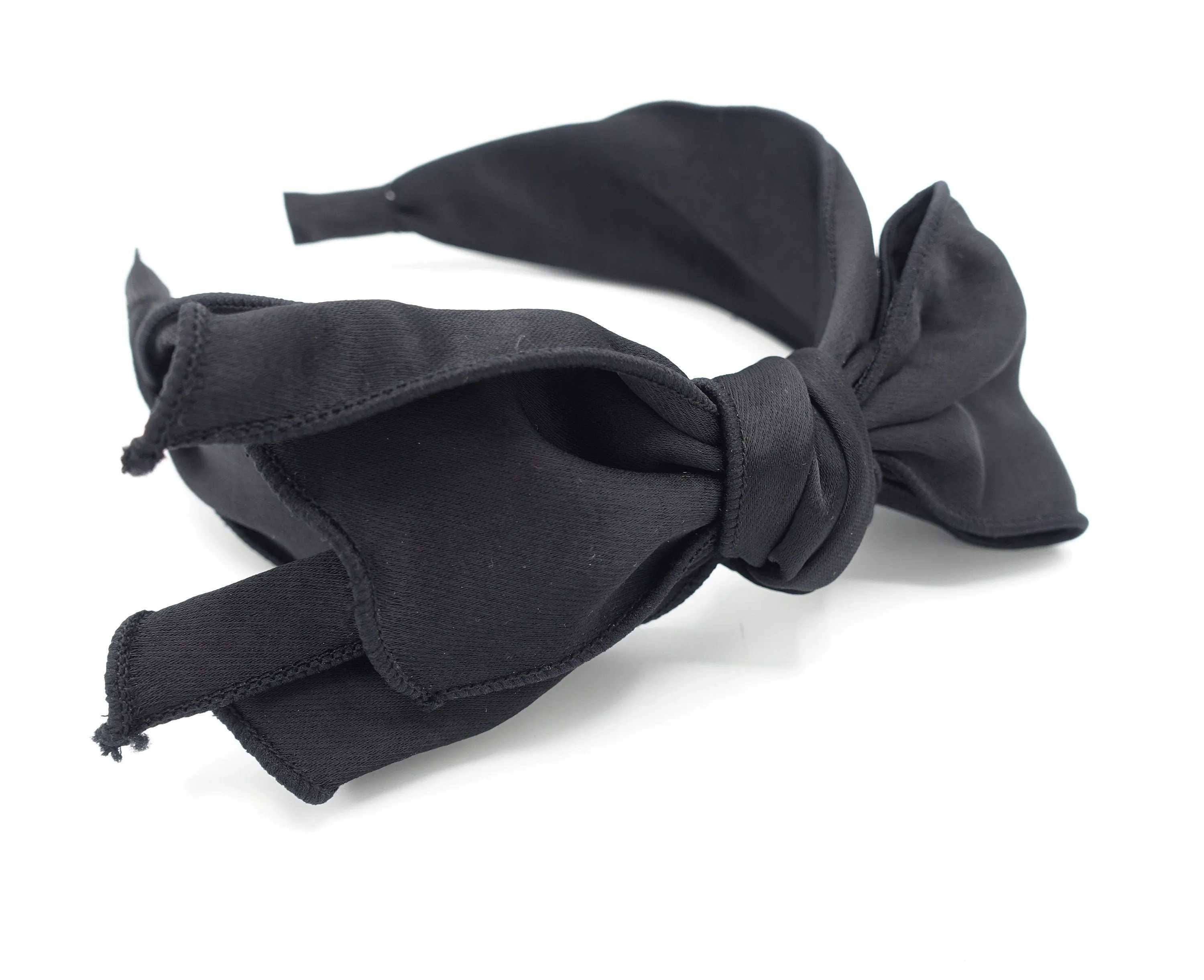 bow knot headband glossy fabric hairband women hair accessory