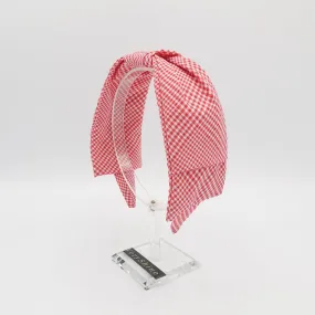 bow tie headband seersucker Spring Summer check hairband for women