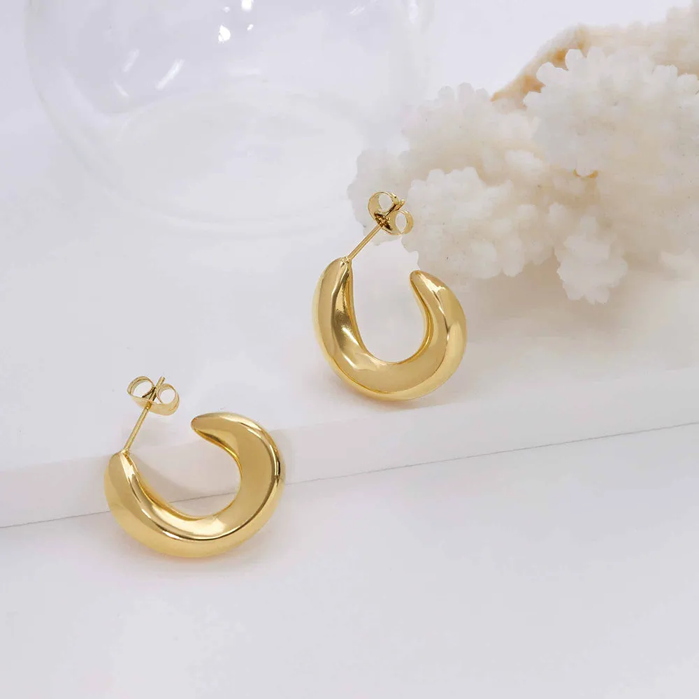 Boxed 2 Pairs of Precious Sparkling Earrings Set in Gold