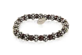 Bracelet - Beaded Garnet & Silver Signature Collection