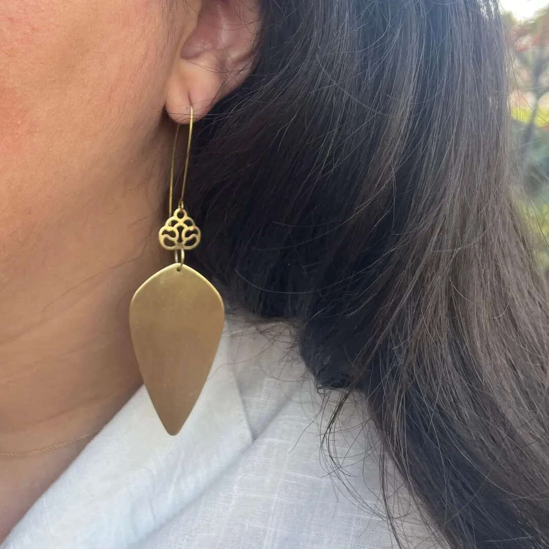 Brass Droplet Earrings