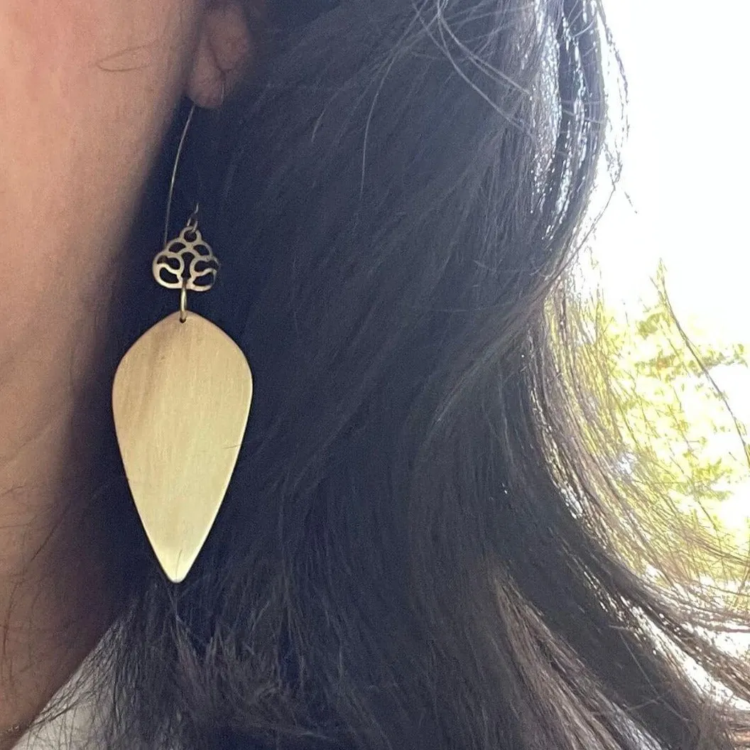 Brass Droplet Earrings