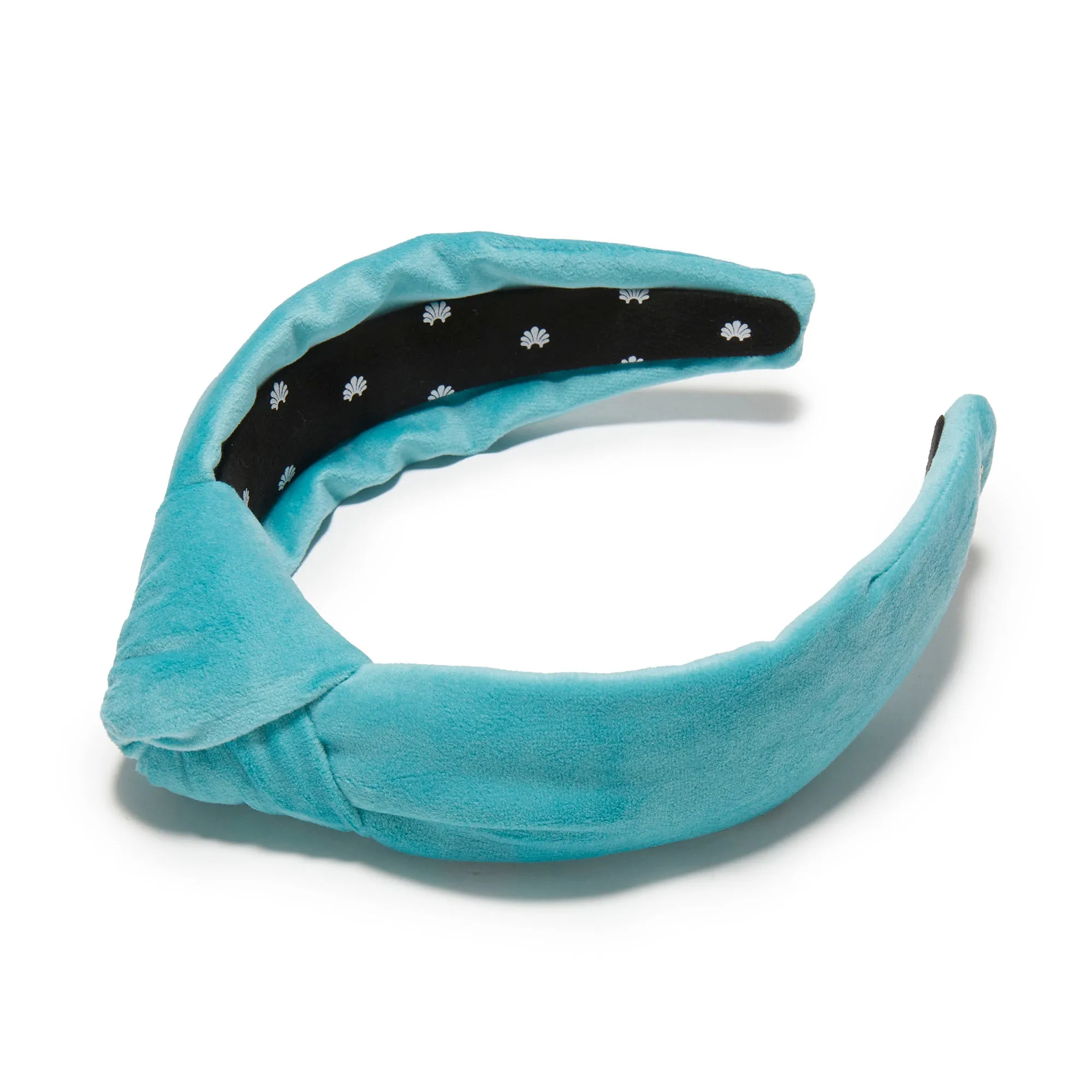 BRIGHT TURQUOISE VELVET KNOTTED HEADBAND