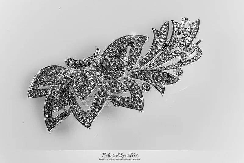 Brook Art Deco Ribbon Hair Comb | Crystal