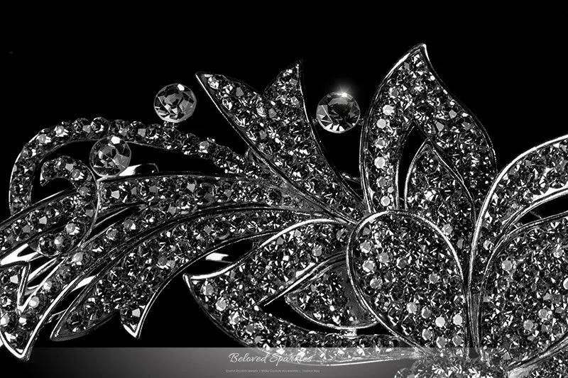 Brook Art Deco Ribbon Hair Comb | Crystal