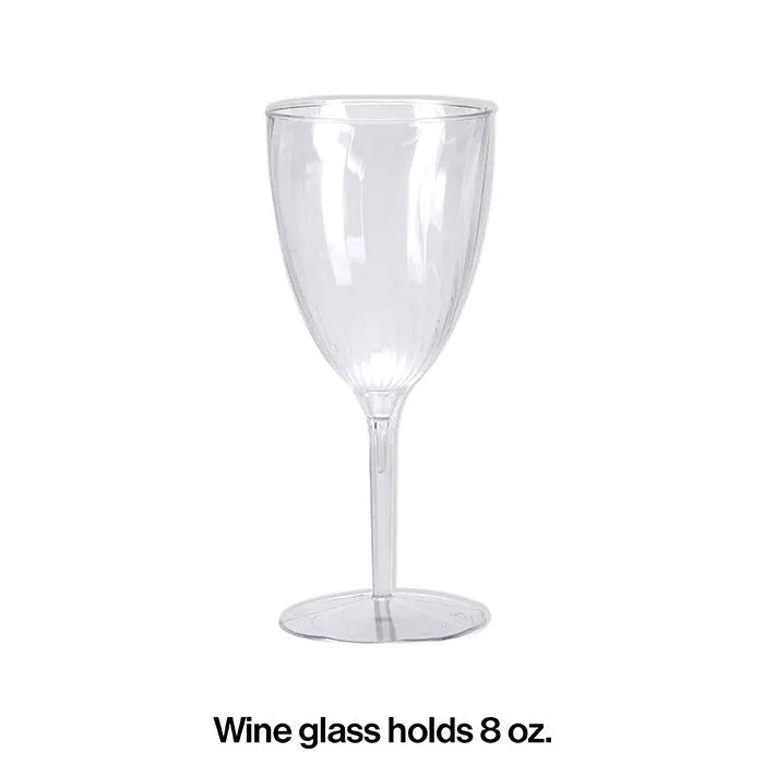 Bulk Clear 8 oz Plastic Wine Glasses (96 per Case)