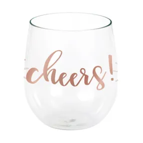 Bulk Rose All Day Cheers Plastic Stemless Wine Glasses (6 per Case)