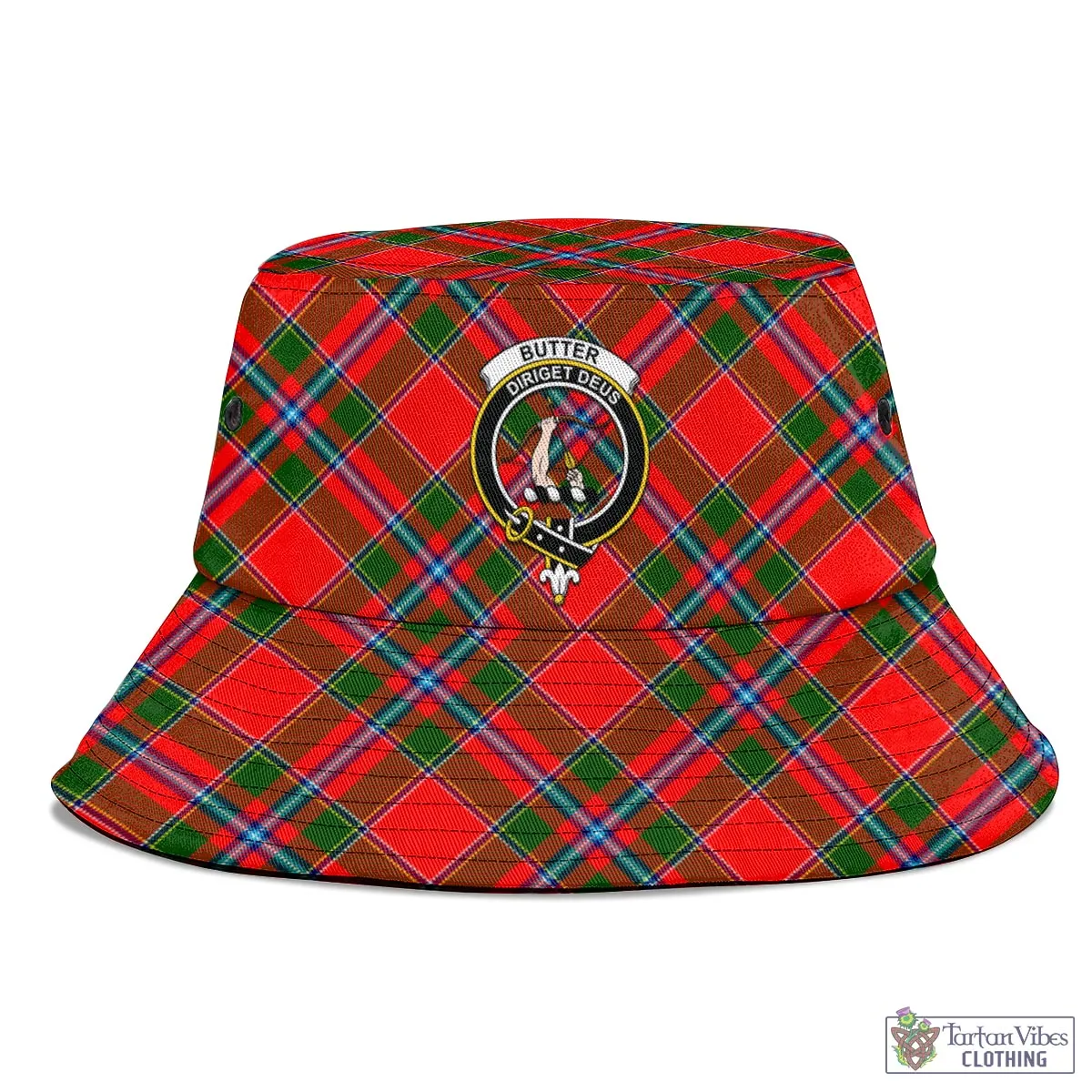 Butter Tartan Bucket Hat with Family Crest