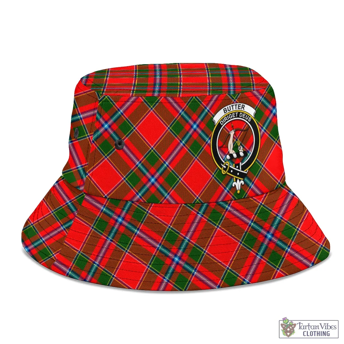 Butter Tartan Bucket Hat with Family Crest