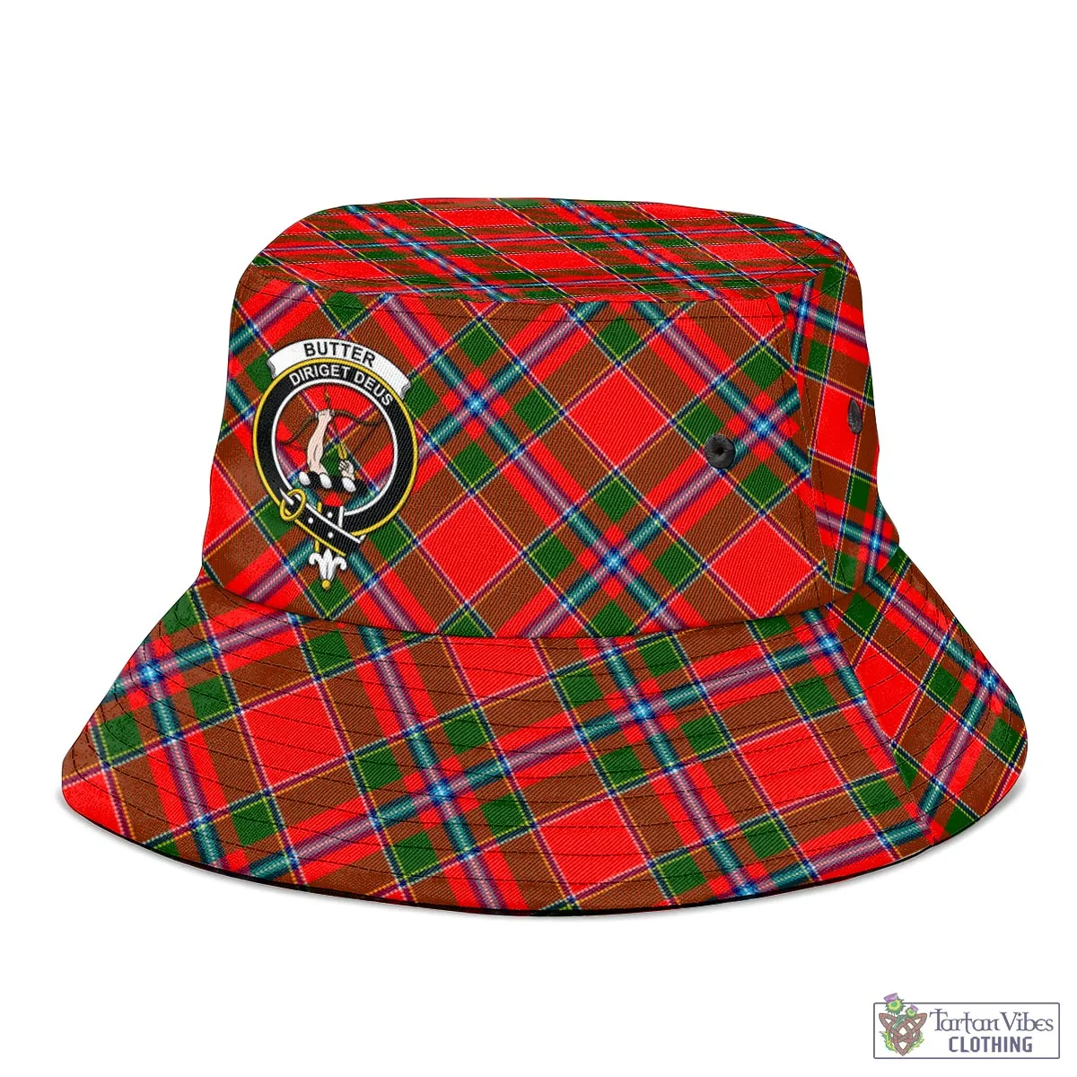 Butter Tartan Bucket Hat with Family Crest