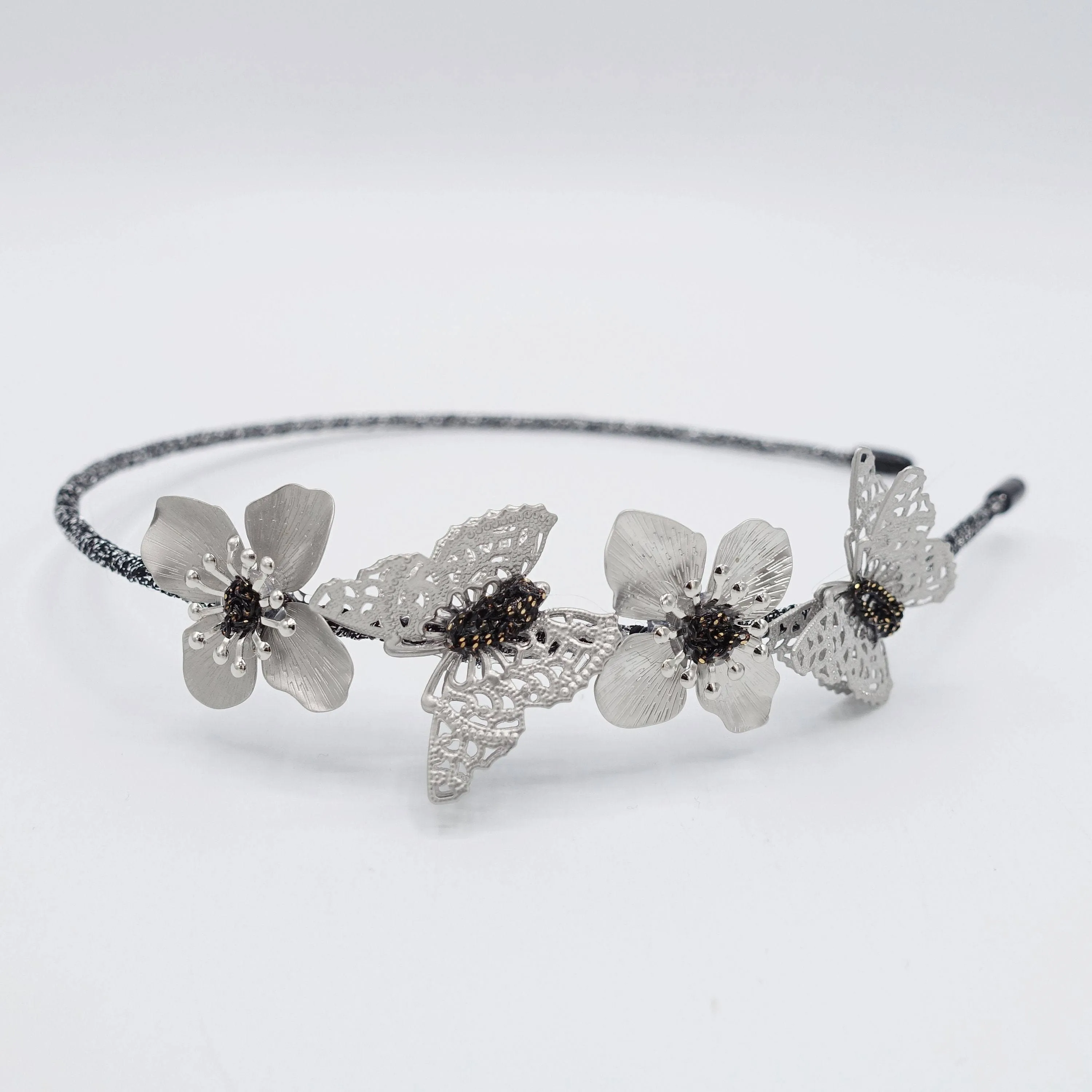 butterfly  metal thin headband flower hairband for women