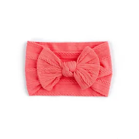 Cable Bow Headband - Coral