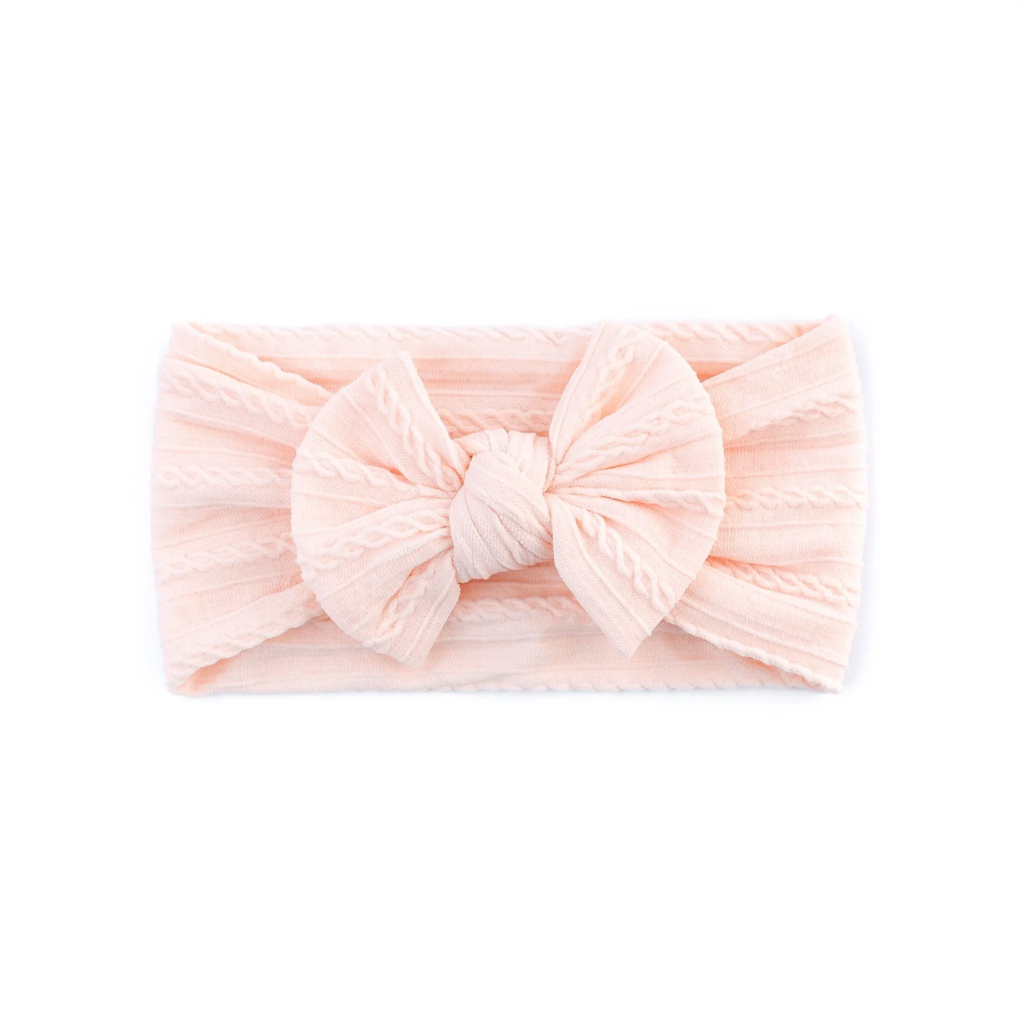 Cable Bow Headband - Peach