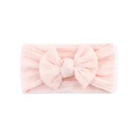 Cable Bow Headband - Peach