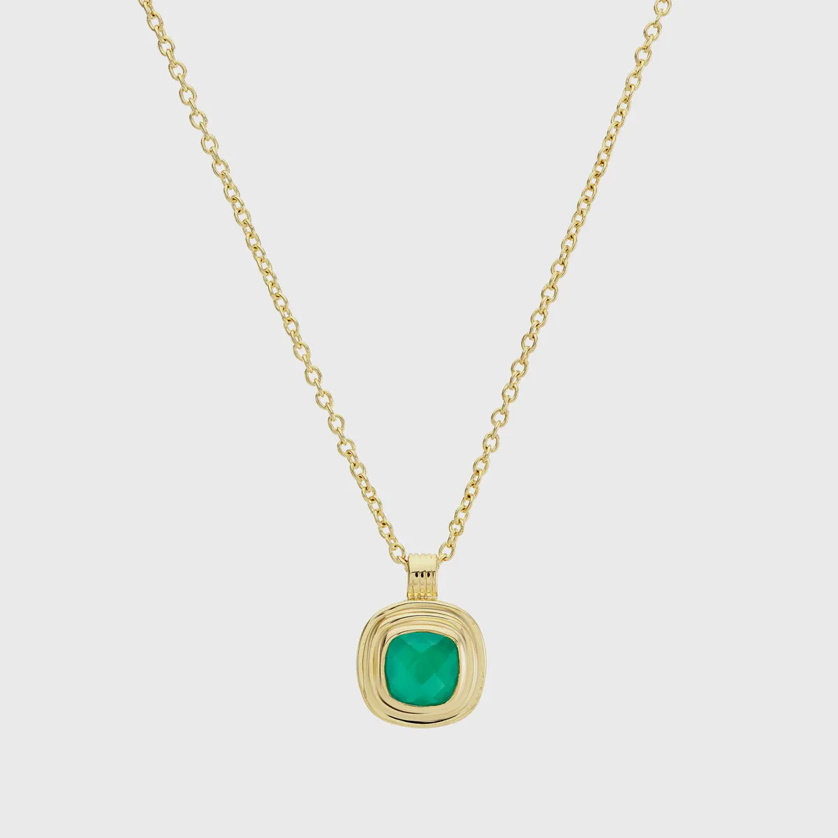 California Cushion Green Onyx Necklace