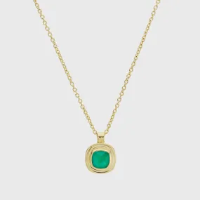 California Cushion Green Onyx Necklace