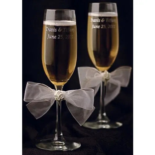 Calla Lily Bouquet Wedding Toasting Glasses