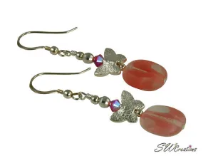 Candy Pink Butterfly Handmade Earrings