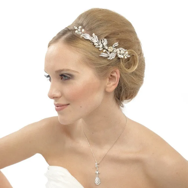 Caroline Crystal and Pearl Hair Comb