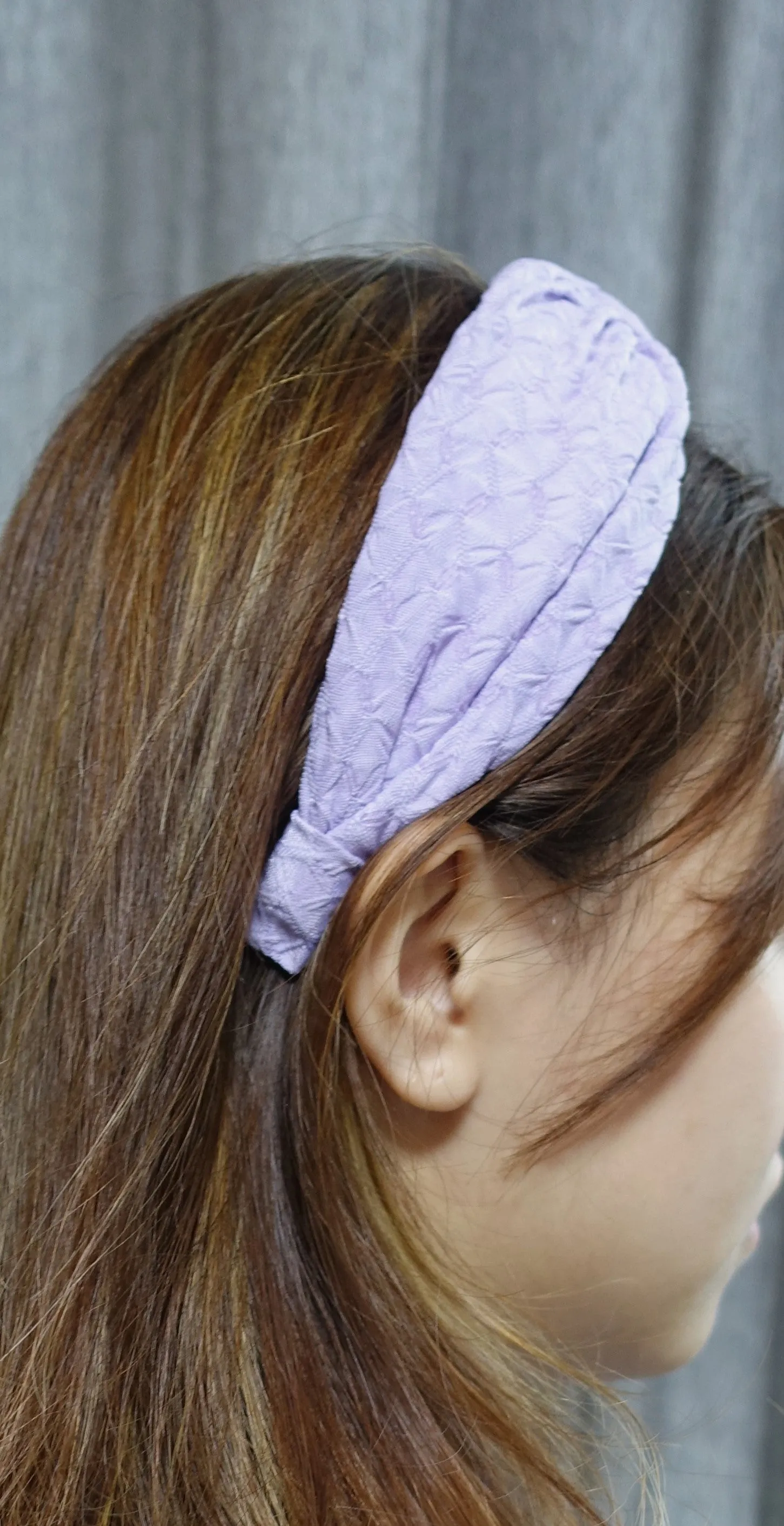 casual top knot headband diamond pattern hairband for women