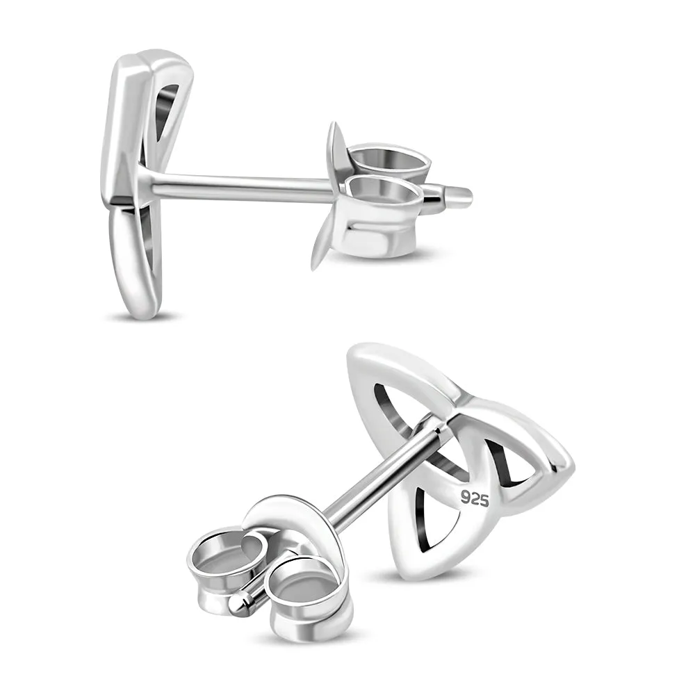 Celtic Trinity Knot Stud Silver Earrings