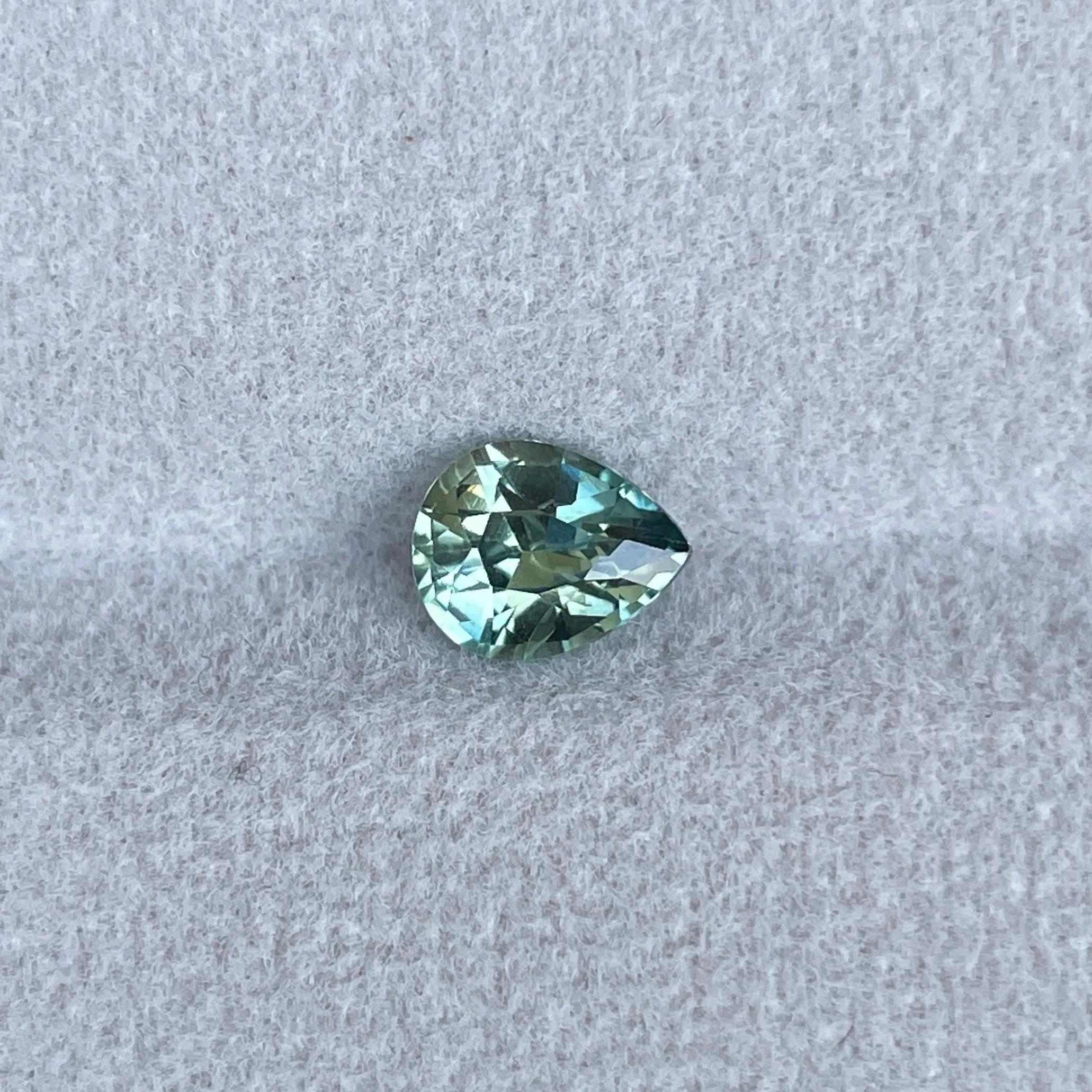 Certified 1.25 Cts Pear Cut Pale Green Sapphire Loose Gemstone