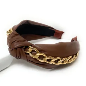 Chain Faux Leather Headband