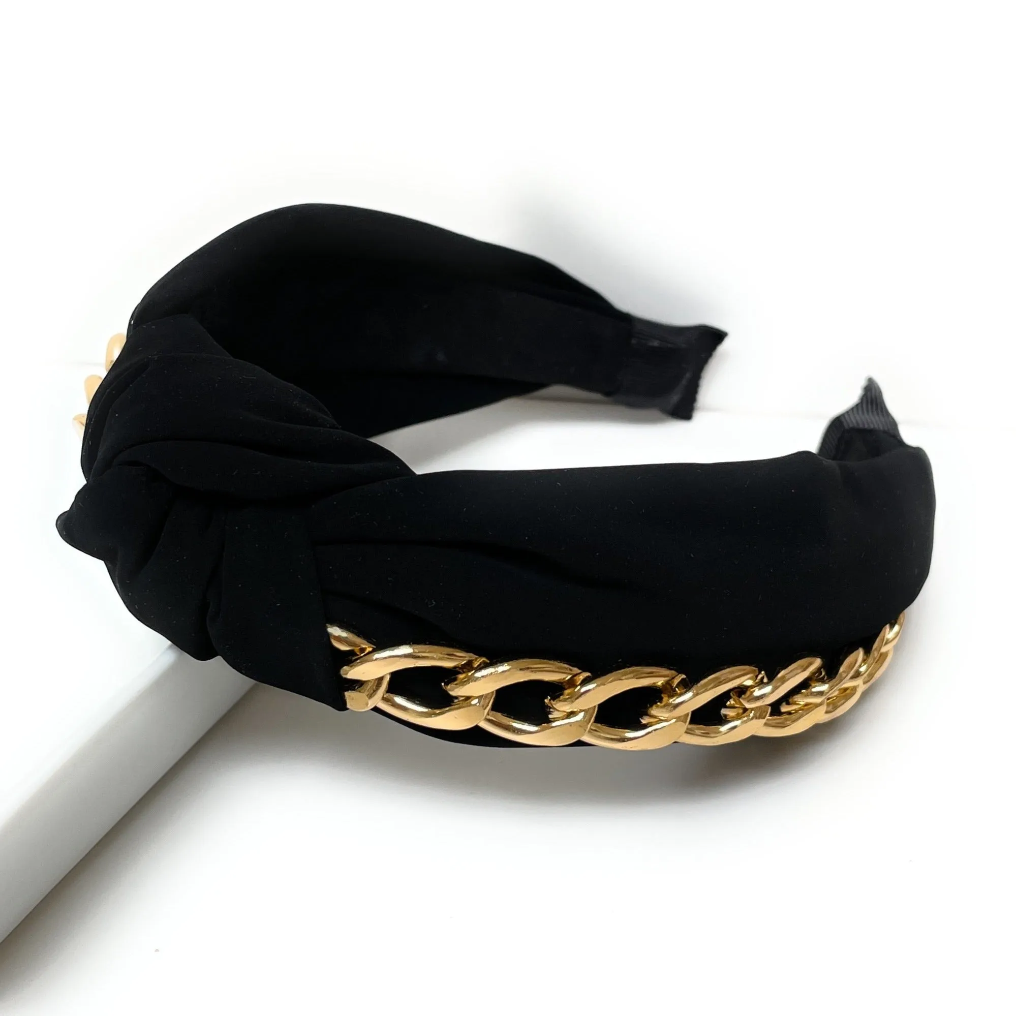 Chain Faux Leather Headband